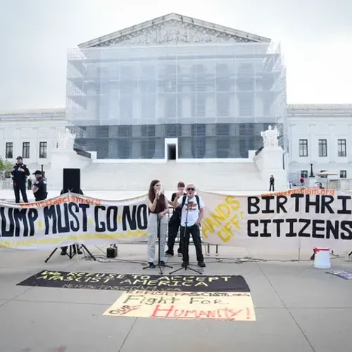 Birthright Citizenship Protest outside Supreme Court